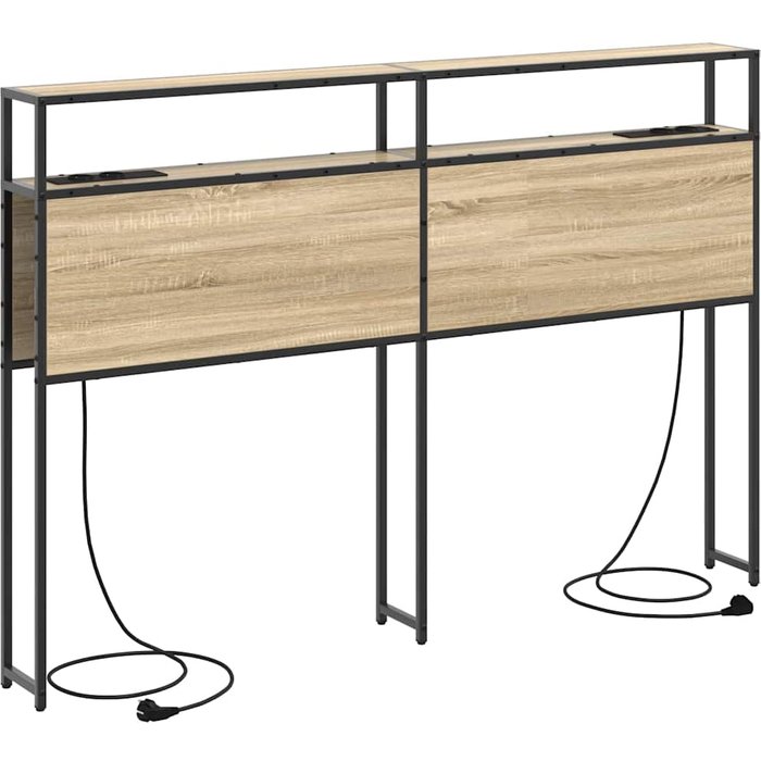 Cabecera de almacenamiento con cabecera roble de sonoma 135 cm