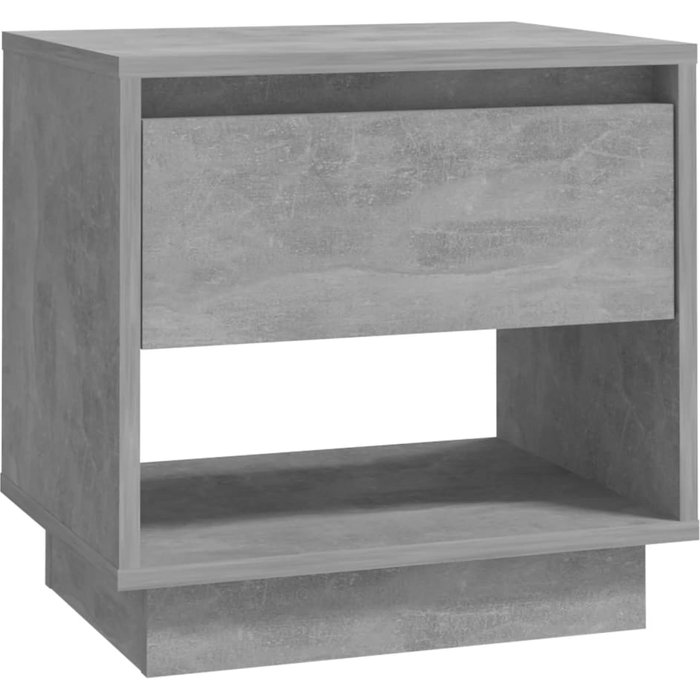 Mesita de noche gris hormigón 45x34x44 cm aglomerado