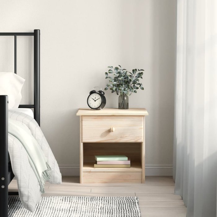 Maison exclusive - mesita de noche alta madera maciza de pino 41x35x41 cm