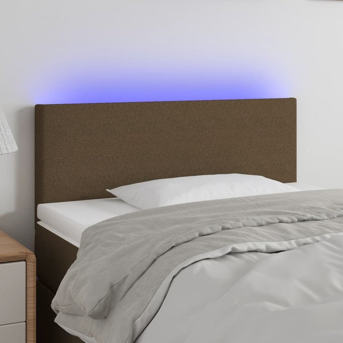Maison exclusive - cabecero con led de tela marrón oscuro 100x5x78/88 cm