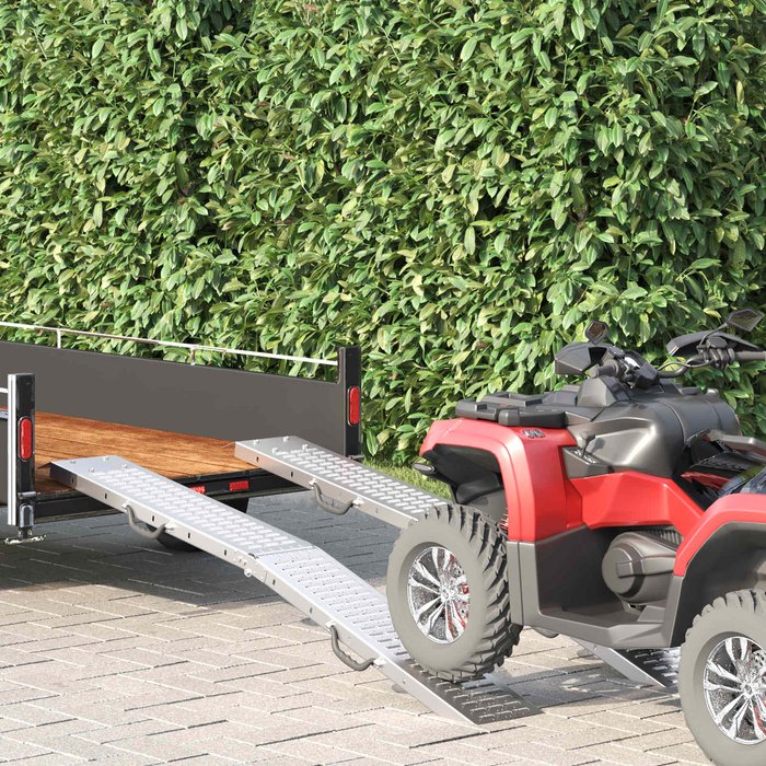 Rampa plegable 200kg por rampa 2 pcs plateado 186 x 23 x 4,5 cm vidaxl