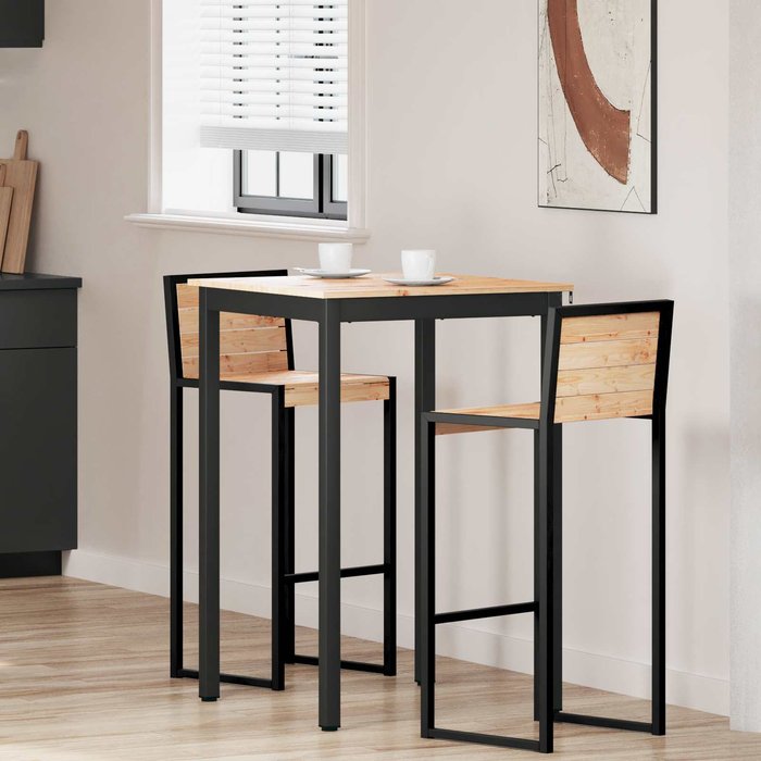 Mesa de bar natural 70 x 70 x 105 cm madera de pino macizo vidaxl