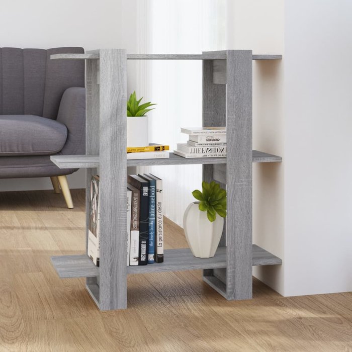 Estantería/separador de ambientes sonoma grey 80x30x87 cm - pangivo