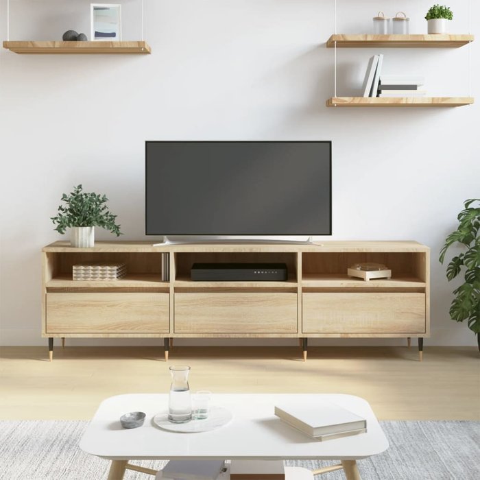 Maison exclusive - mueble de tv madera contrachapada roble sonoma 150x30x44,5 cm