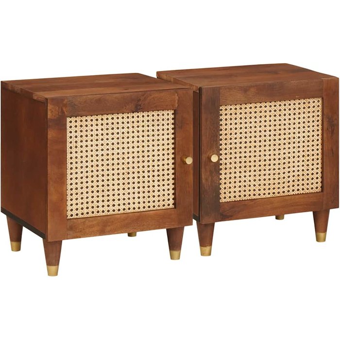 Armario de noche 2 pcs marrón 40 x 33,5 x 46 cm vidaxl