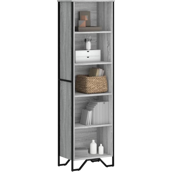 Librería sonoma gris 50x31x169 cm madera contrachapada
