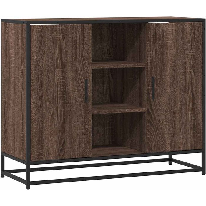 Aparador de madera de ingeniería marrón roble 92x35x76 cm - comfortxl