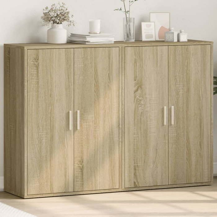 Vidaxl aparadores 2 uds madera de ingeniería roble sonoma 60x31x84 cm