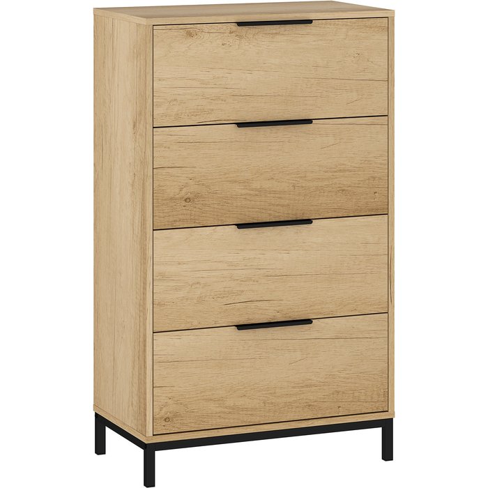 Cómoda homcom melamina de madera madera natural 62x35x105 cm 831-961v01nd