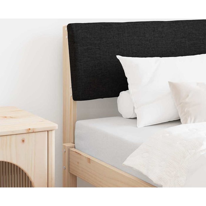 Maison exclusive - cabecero tapizado negro 75 cm madera de pino macizo