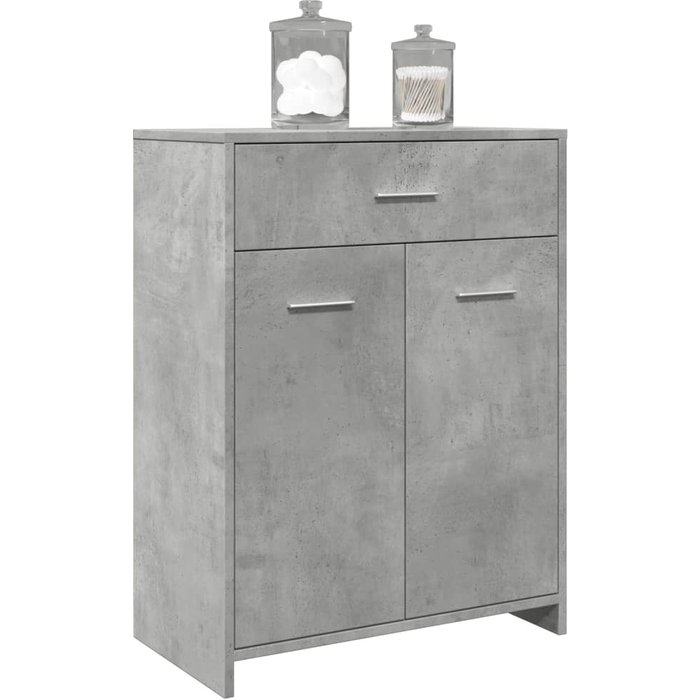 Mueble de baño aglomerado gris hormigón 60x33x80 cm