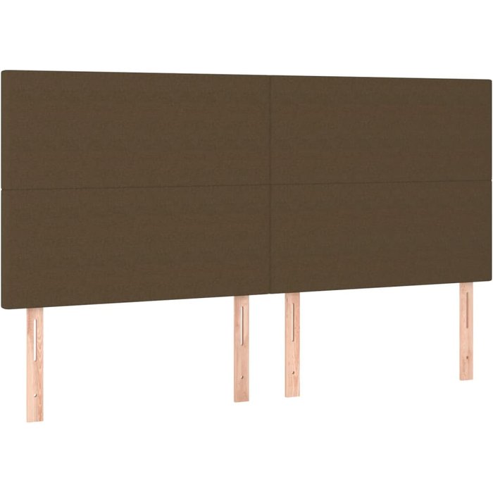 Cabecero de cama - mueble cabecero marrón oscuro 160x5x118/128 cm tela