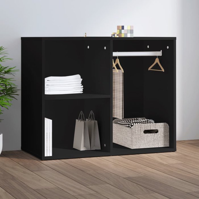 Mueble tocador negro 80x40x65 cm de madera contrachapada
