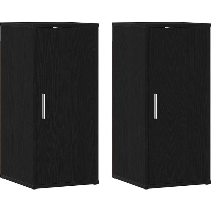 Zapateros 2 uds roble negro 32x35x70 cm madera de ingeniería - comfortxl