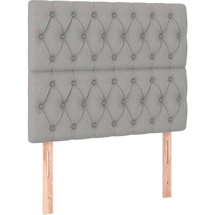 Cabecero de cama - mueble cabecero gris claro 90x7x118/128 cm tela