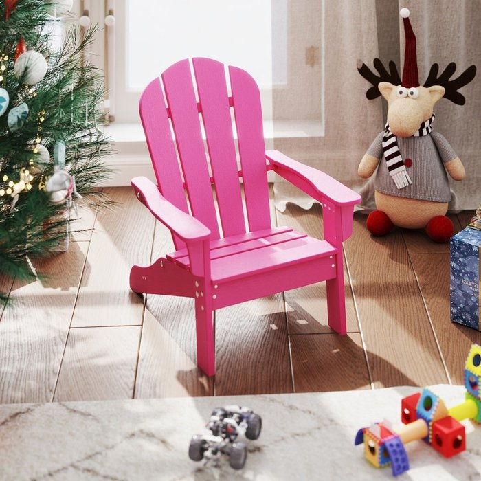 Silla adirondack infantil rosa hdpe 3-8 años ergonómica resistente intemperie