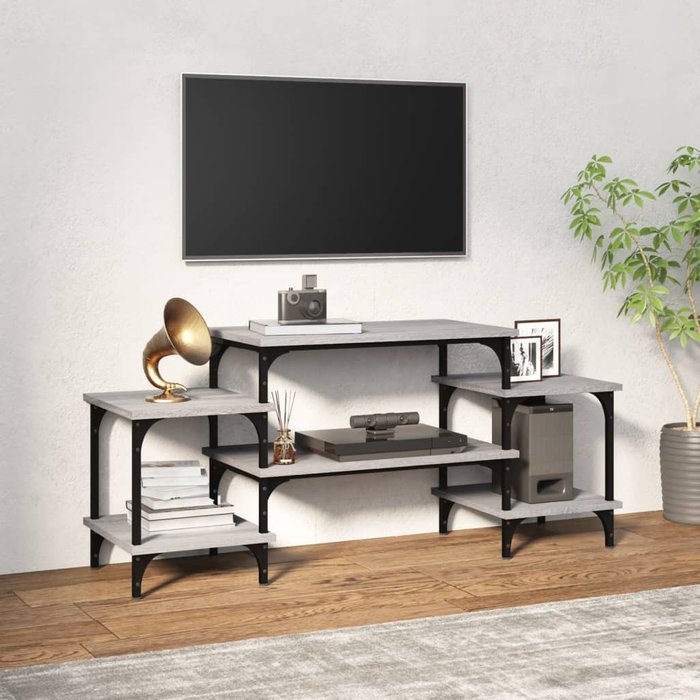 Mueble de tv sonoma, gris, 117x35x52 cm, madera de ingeniería