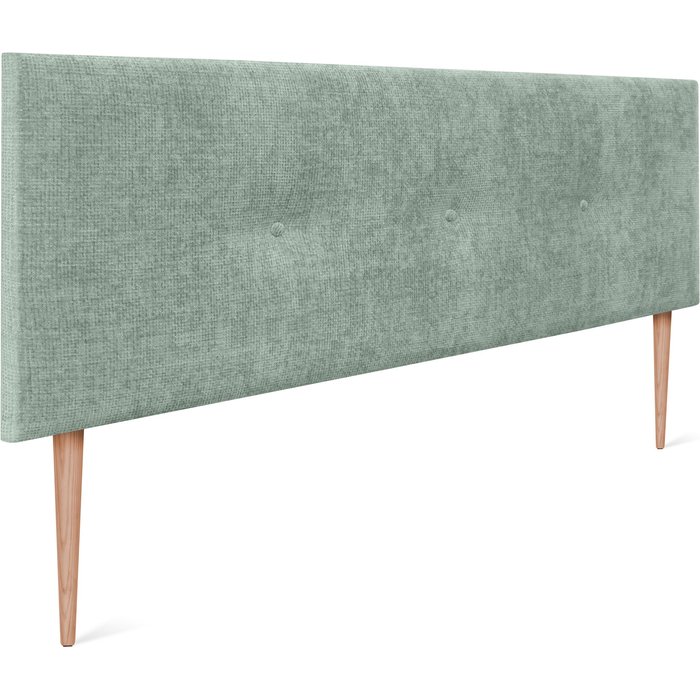 Dhome cabecero de lana natural con botones 150x105cm con patas camas 150 - verde