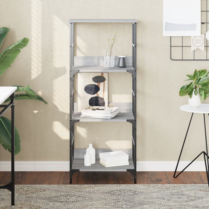 Maison exclusive - estantería de madera de ingeniería gris sonoma 50x33x117,5 cm