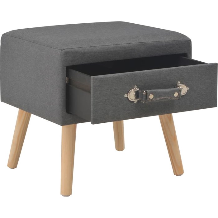 Mesita de noche gris oscuro 40x35x40 cm tela