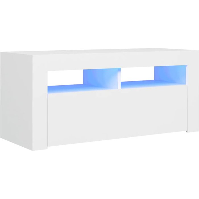 Mueble de tv con luces led blancas 90x35x40 cm - comfortxl