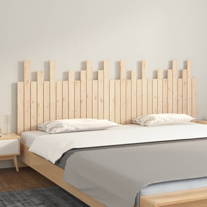 Cabecero de cama de pared madera maciza de pino 204x3x80 cm vidaxl