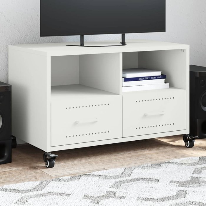 Mueble de tv acero blanco 68x39x43,5 cm