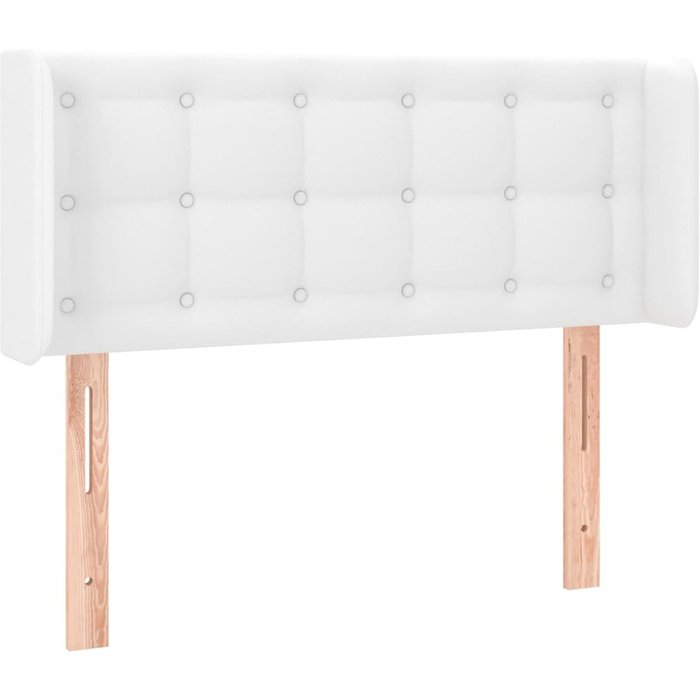 Cabecero cama - mueble cabecero de cuero sintético blanco 93x16x78/88 cm
