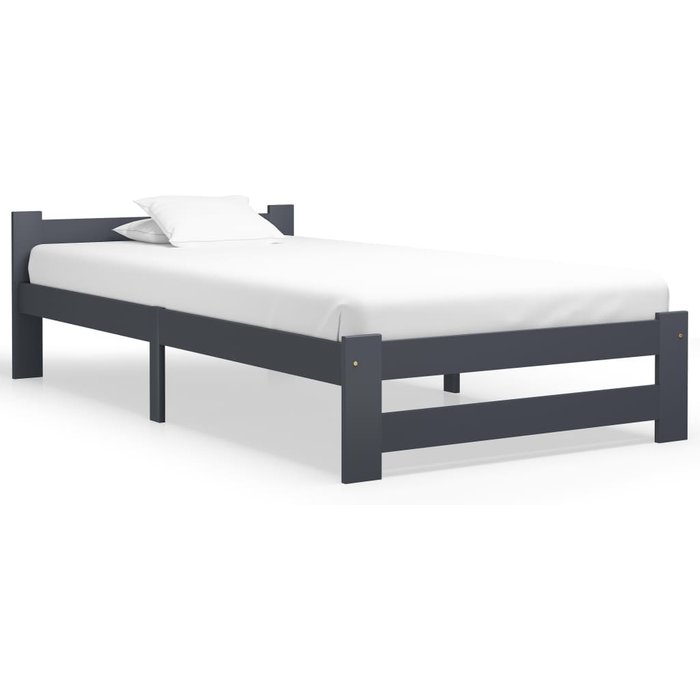 Estructura cama sin colchón madera pino gris oscuro 100x200 cm vidaxl
