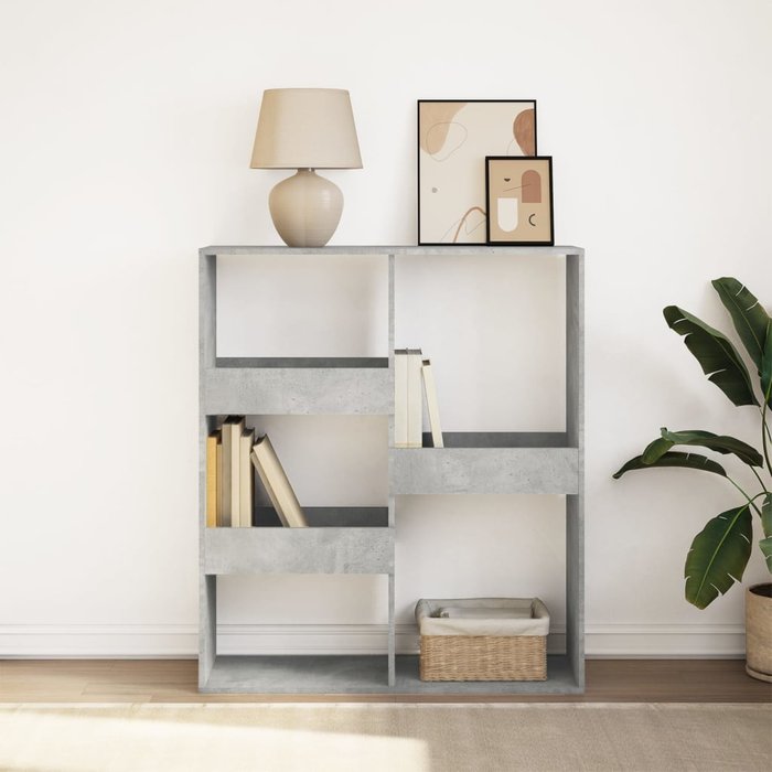 Librería/separador de ambientes hormigón gris 100x33x115 cm
