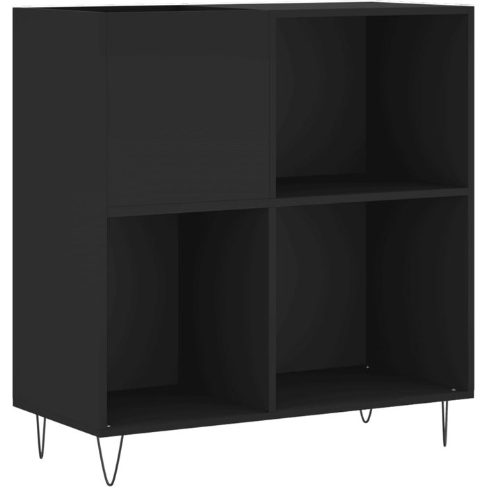 Mueble para discos madera contrachapada negro 84,5x38x89 cm – comfortxl