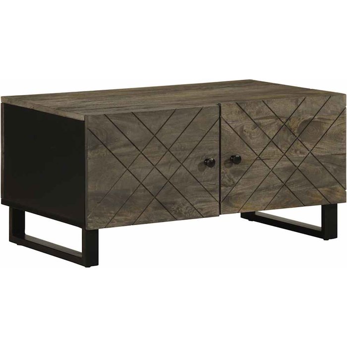 Mesa de centro madera maciza de mango negra 80x50x40 cm vidaxl