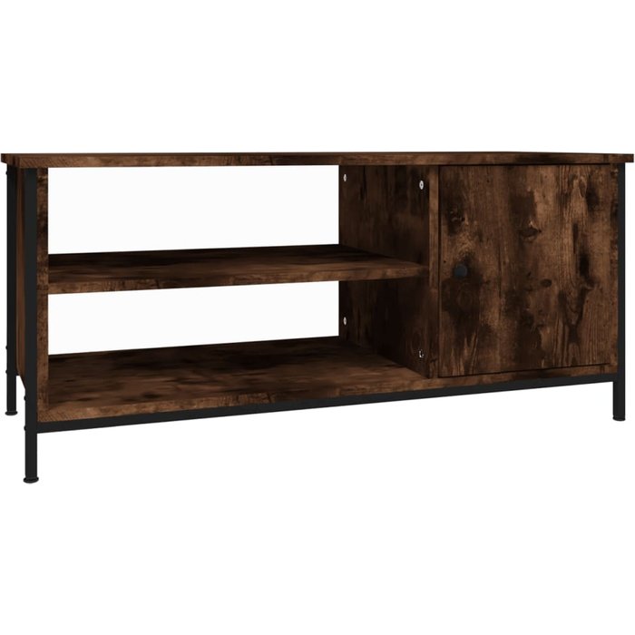 Mueble de tv de contrachapado de roble ahumado 100x40x45 cm - comfortxl