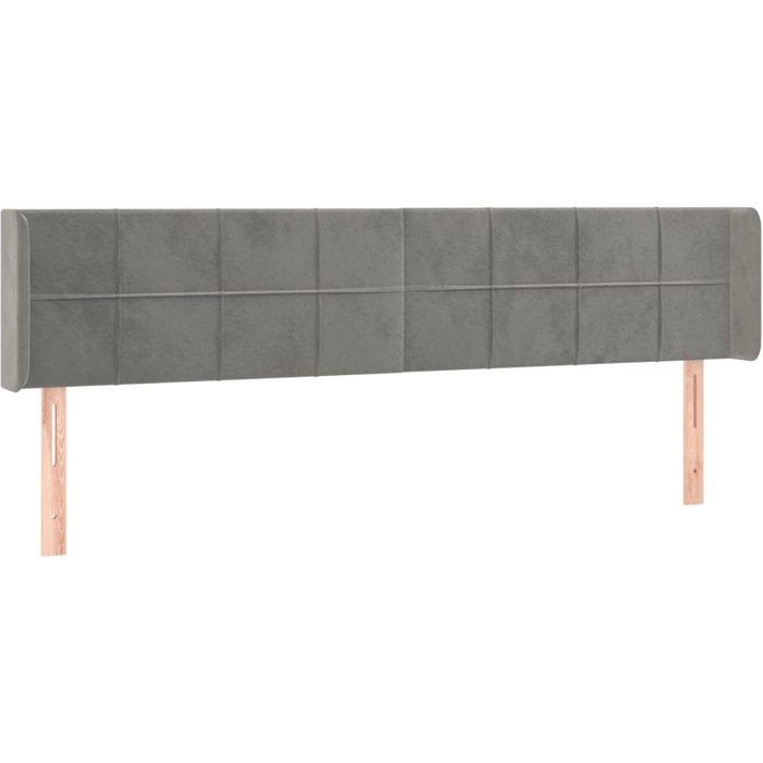 Cabecero cama - mueble cabecero de terciopelo gris claro 183x16x78/88 cm