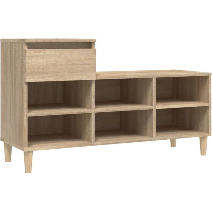 Mueble zapatero madera contrachapada roble sonoma 102x36x60 cm - comfortxl