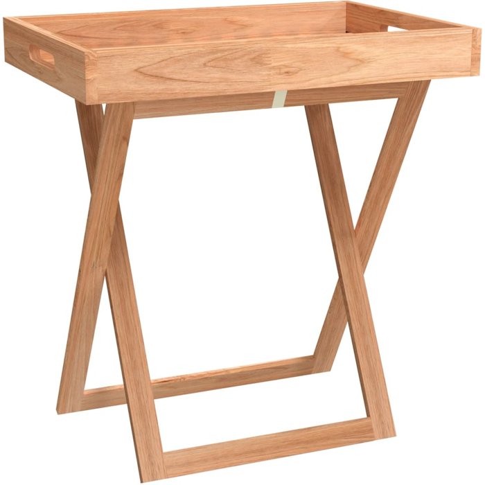 Mesa plegable con tablero de madera maciza de nogal 52x36x56,5 cm