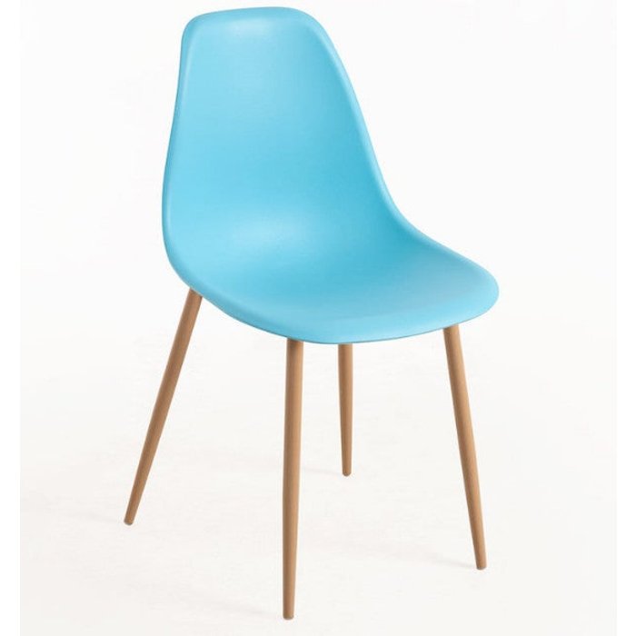 Silla kerry escandinava azul turquesa y natural - juego de 2