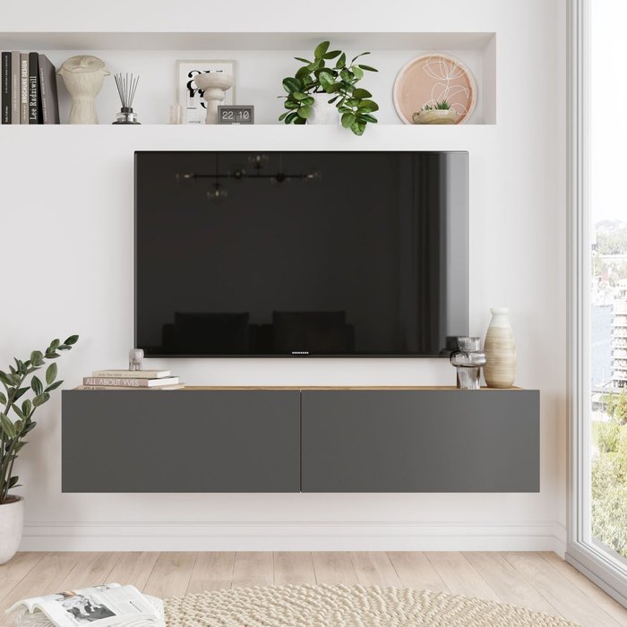 Mueble de tv flotante moderno 2 puertas