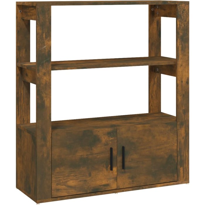 Aparador madera contrachapada color roble ahumado 80x30x90 cm - comfortxl