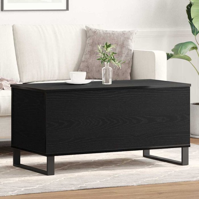 Mesa de café roble negro 90 x 44.5 x 45 cm madera contrachapada