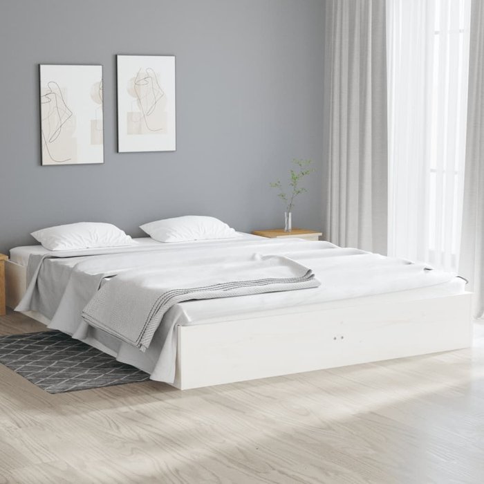 Estructura de cama sin colchón madera maciza 120x190 cm