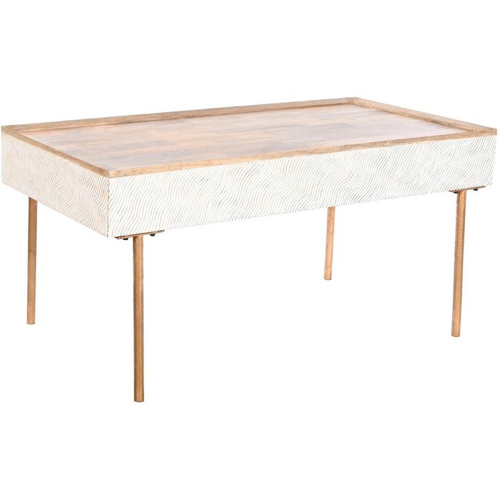 Mesa de centro home esprit hierro madera de mango 120 x 60 x 57 cm