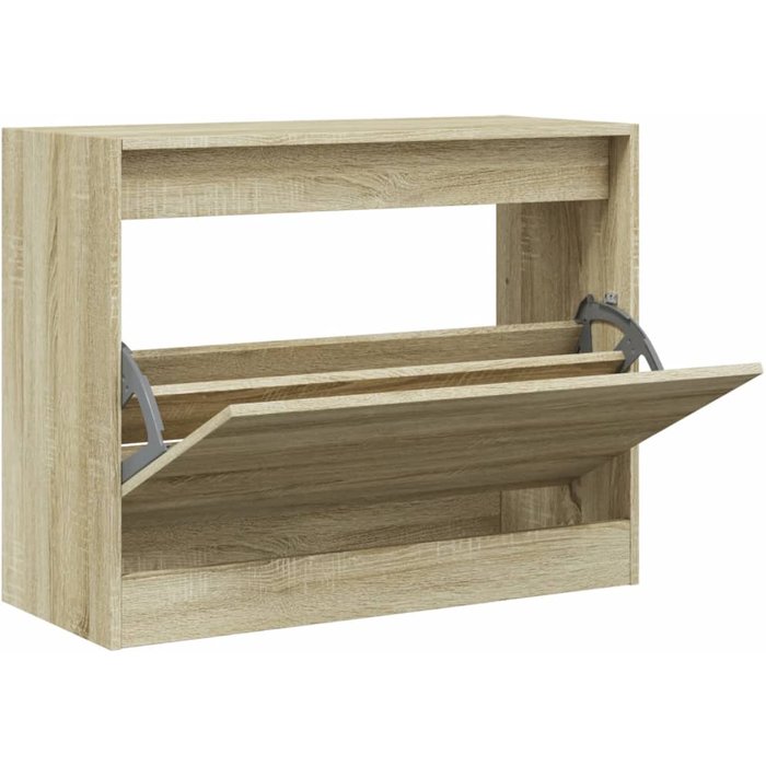 Zapatero de madera de ingeniería roble sonoma 80x34x63 cm - comfortxl