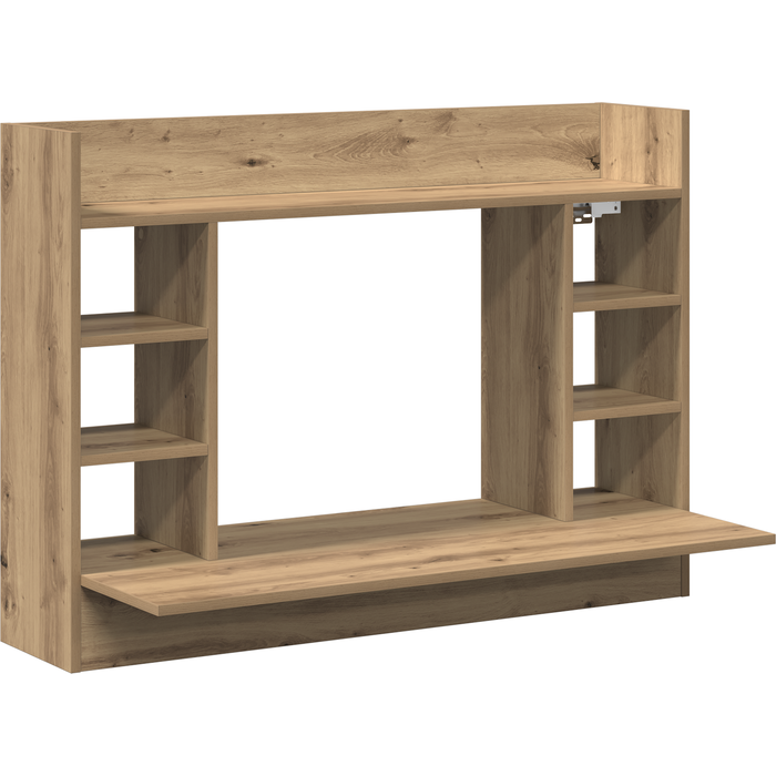 Escritorio montado en la pared roble artesanal 105x48x75 cm madera cfw45929