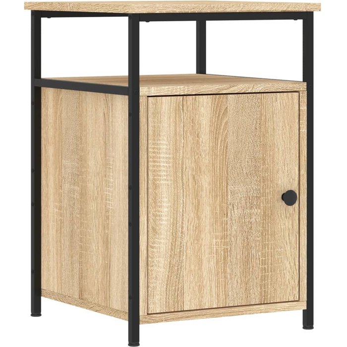 Mesita de noche madera contrachapada roble sonoma 40x42x60 cm - comfortxl