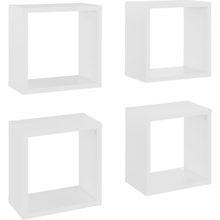 Estantes cubo de pared 4 uds | estante flotante blanco 26x15x26 cm cfw61895