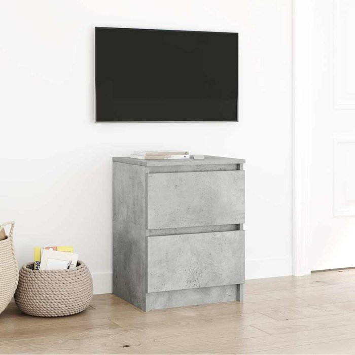 Mueble de tv de madera de ingeniería gris hormigón 40x35x54 cm