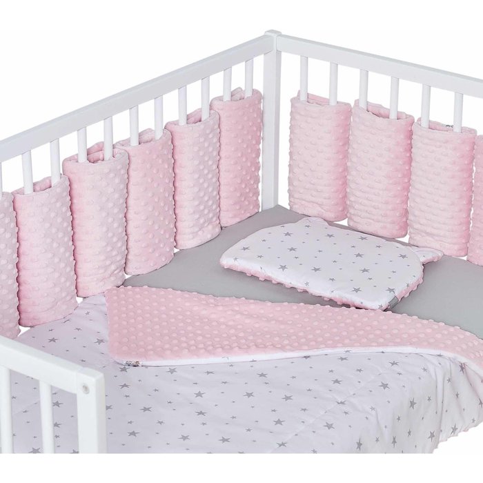 Protector cuna bebé modular minky terciopelo