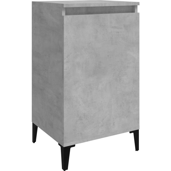 Mesita de noche gris hormigón 40x35x70 cm de madera contrachapada