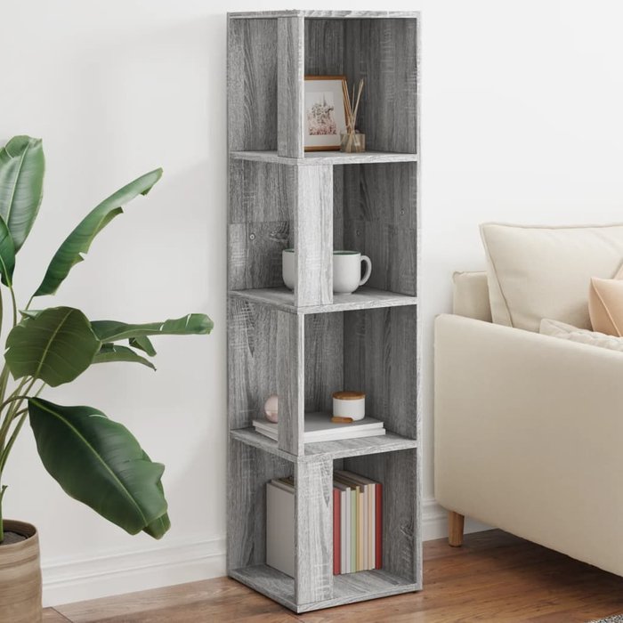 Mueble esquinero gris sonoma 33x33x132 cm madera contrachapada